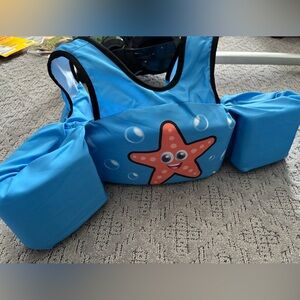 Kids Blue Swim Vest with Starfish Design